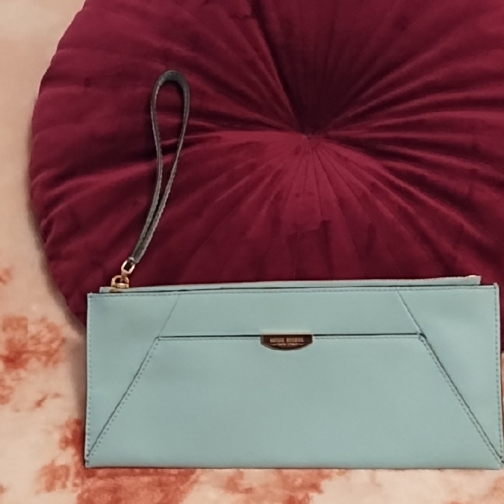 Henri Bendel Light Blue Wristlet Clutch NWOT